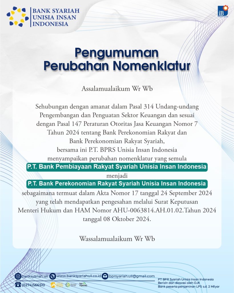 Pengumuman Perubahan Nomenklatur